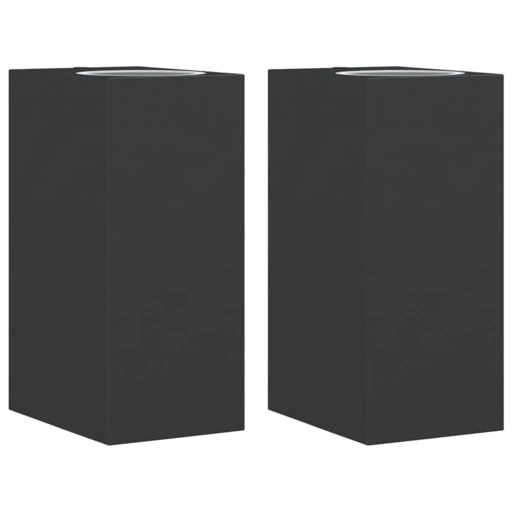 Set di 2 applique da esterno 6,5 x 9,5 x 15 cm resistenti alle intemperie design moderno alluminio nero 02_0056615