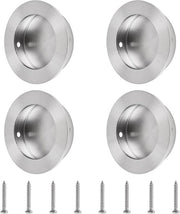 Maniglioni per porte in acciaio inossidabile a forma rotonda, borchiatura argentata, 4 pezzi, diametro 55cm.