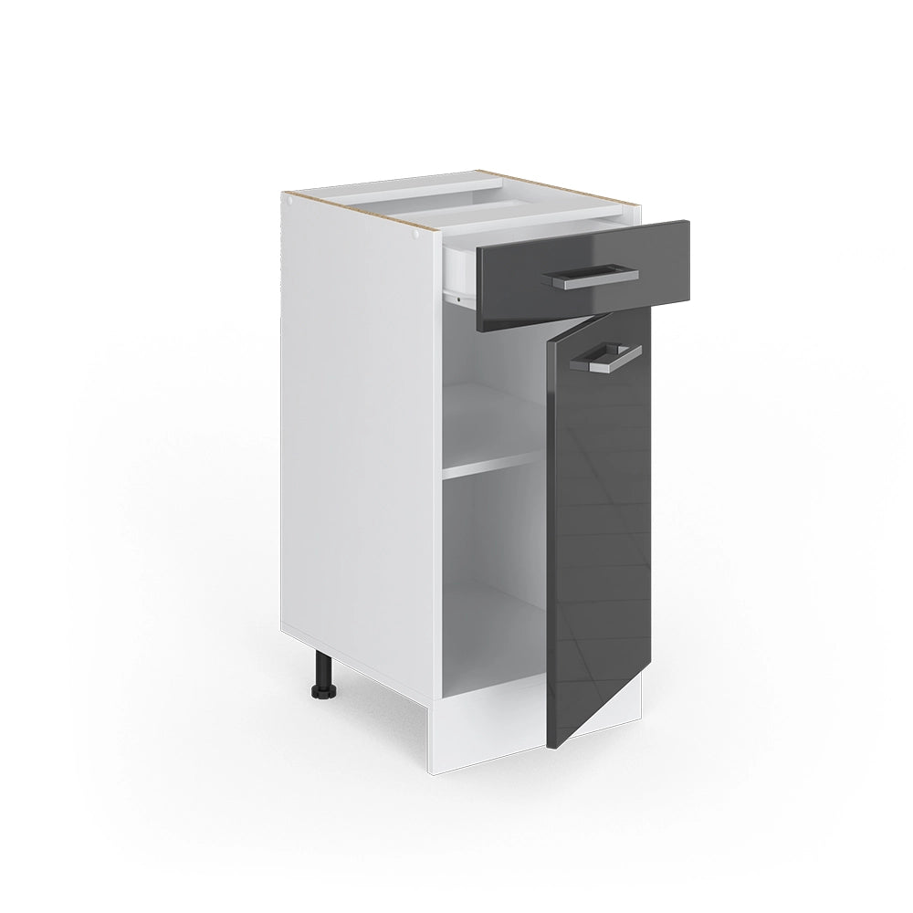 Vicco Mobiletto base per cucina Antracite lucido 40 cm , PL Rovere