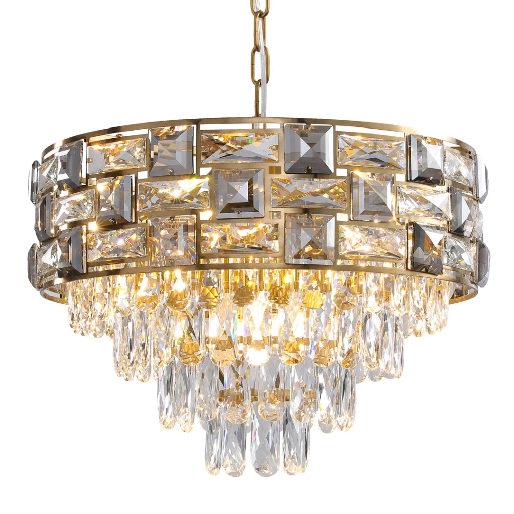 Lampadario cristallo oro opaco CARISMA 9xE14 Milagro
