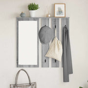 vidaXL Appendiabiti a muro con specchio Grigio sonoma 84 x 10 x 80 cm