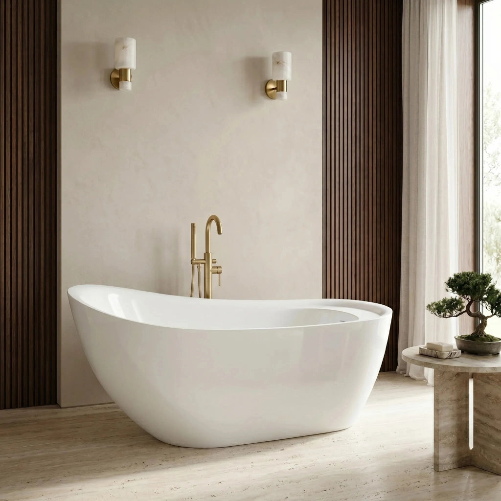 Vasca Da Bagno Freestanding Rea Orte 170 Copritappo bianco