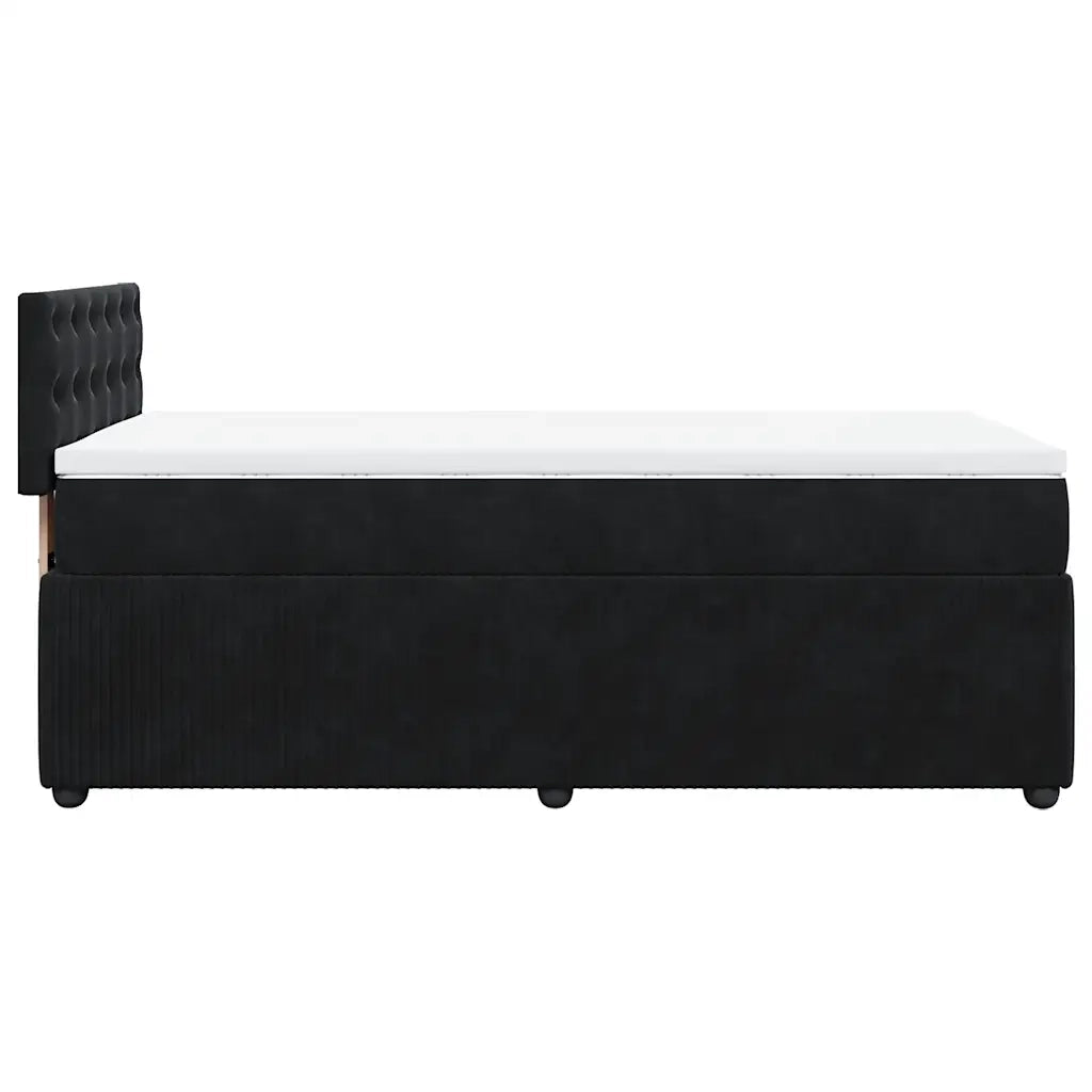 Giroletto a Molle con Materasso Nero 90x200 cm in Velluto 3287640