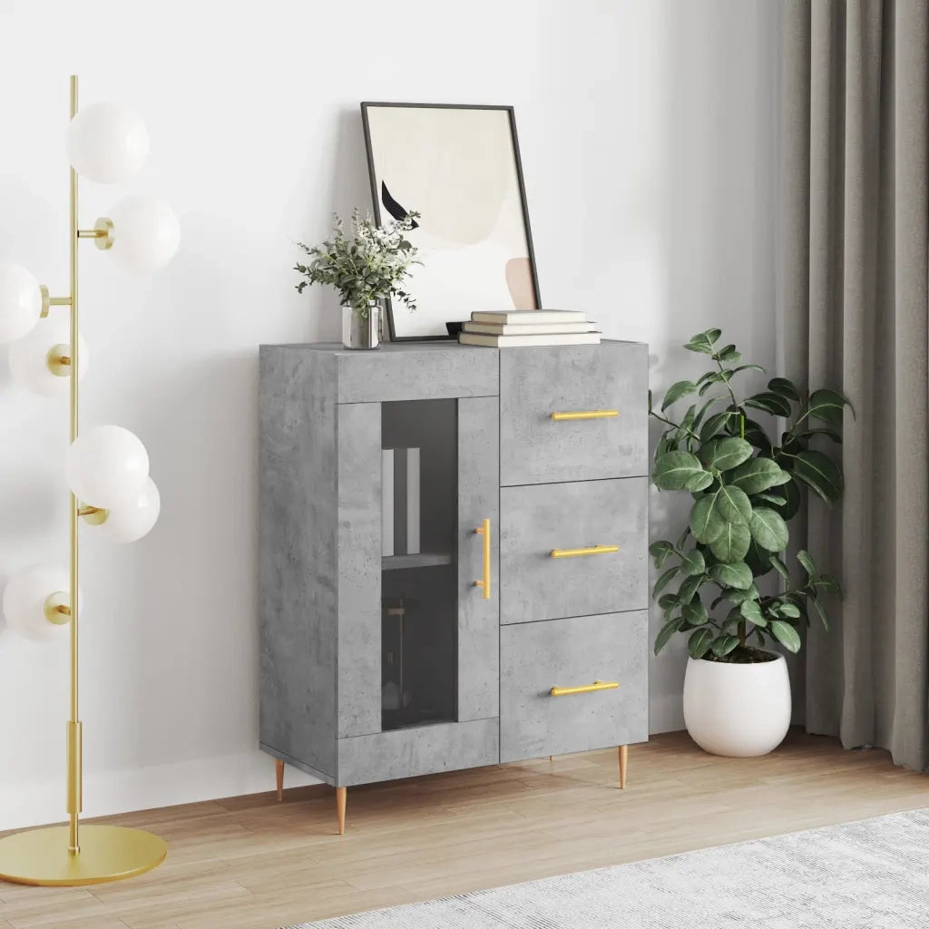 Credenza Grigio Cemento 69,5x34x90 cm in Legno Multistrato 828032
