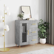 Credenza Grigio Cemento 69,5x34x90 cm in Legno Multistrato 828032