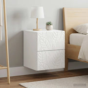 Mobiletto da notte a muro 2 pz Bianco Lucido 34,5 x 33 x 40 cm 898814