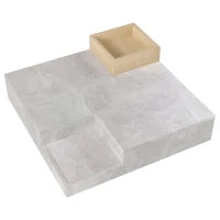 Tavolino da soggiorno, con scatola portaoggetti estraibile, 72×72×30 cm, Grigio