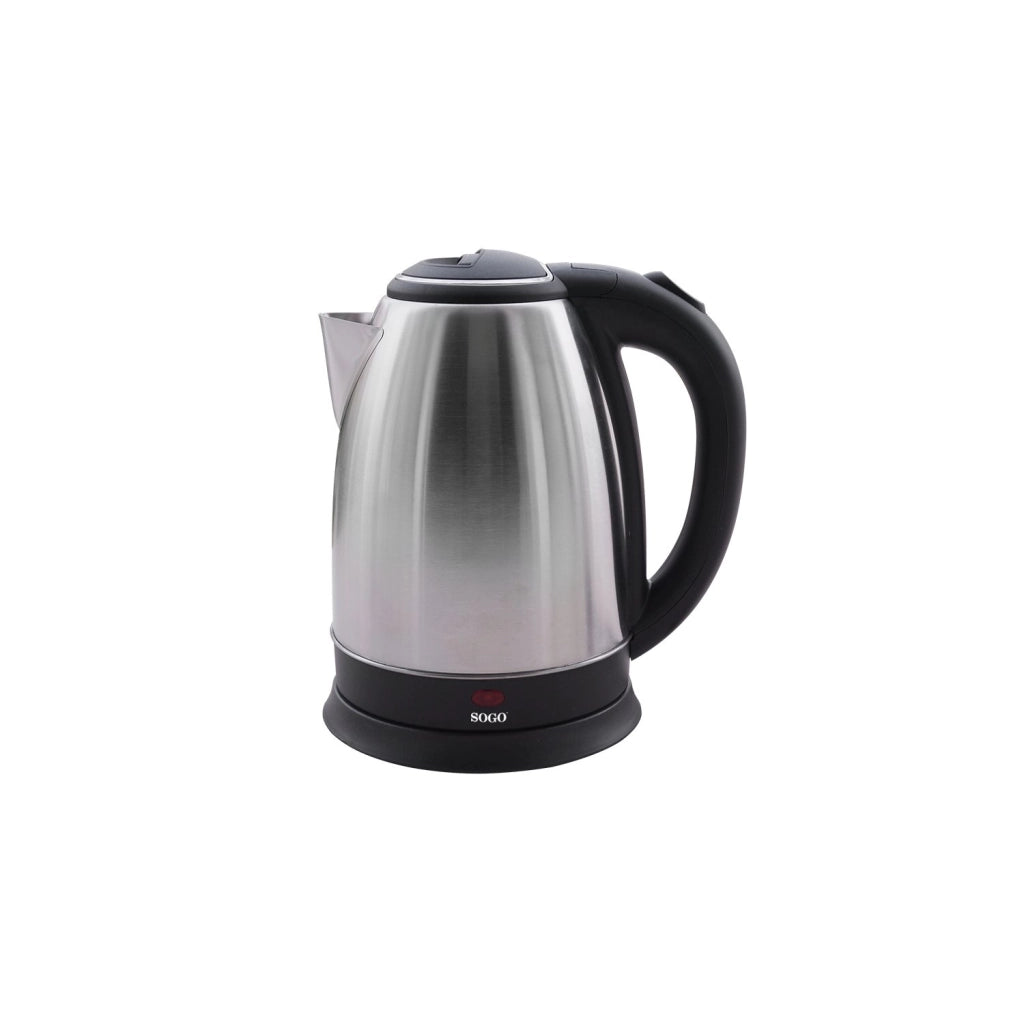 Bollitore elettrico acciaio inox senza fili, 1,8L capacità, rotazione 360°, 1500W rapido - SOGO