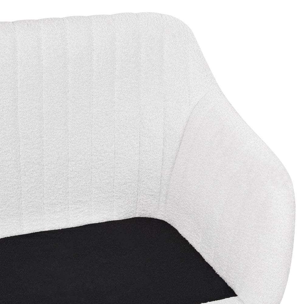 Divano 2 Posti in tessuto bianco sporco con Gambe in Legno Struttura in metallo Gambe in legno chiaro Panca