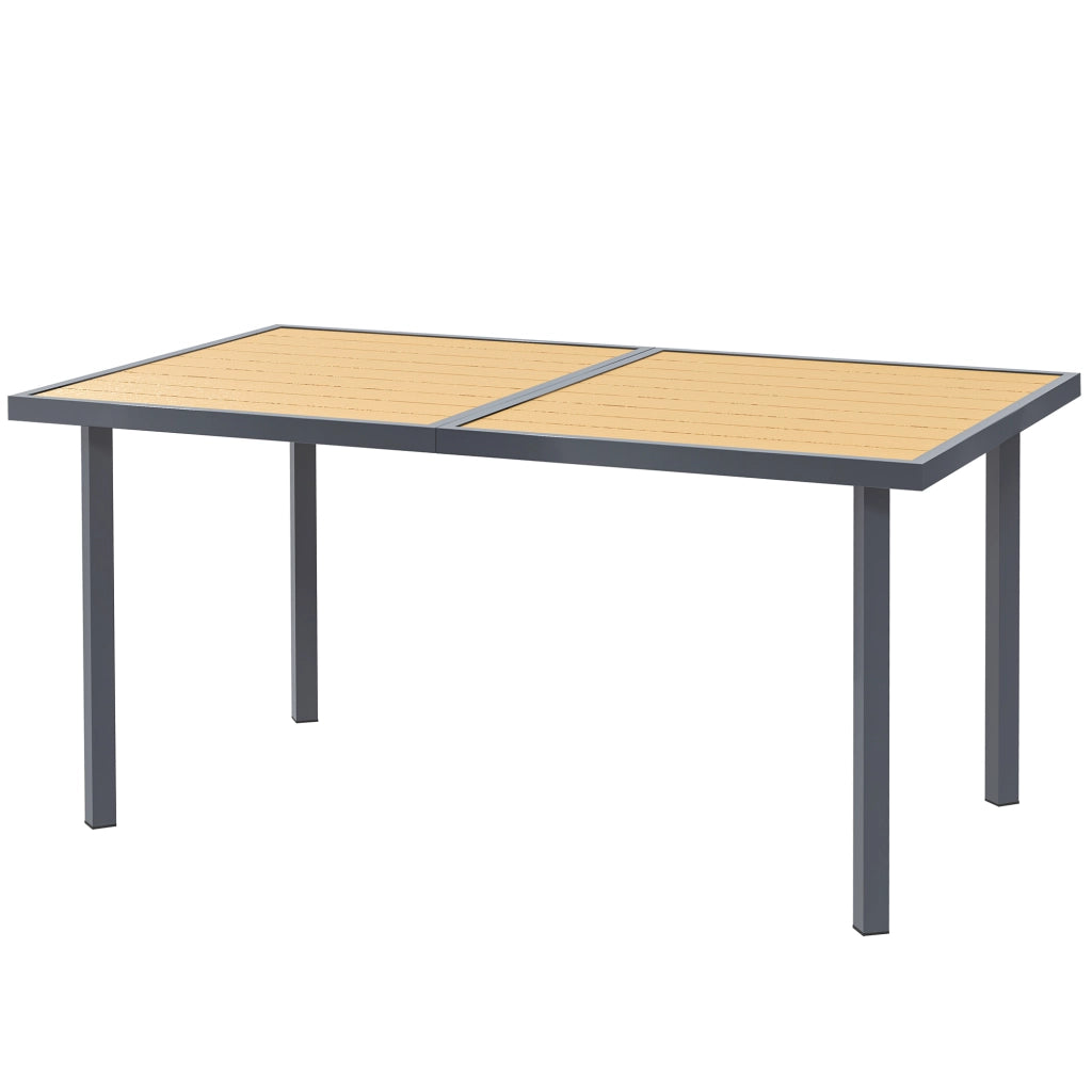 Tavolo da pranzo da giardino per 6 persone ¨C Xylo ¨C Effetto legno naturale acciaio 150x90x72 cm