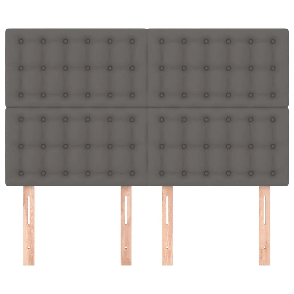 Testiera-Testata Decorativa Grigio 144x5x118/128 cm in Similpelle 309953