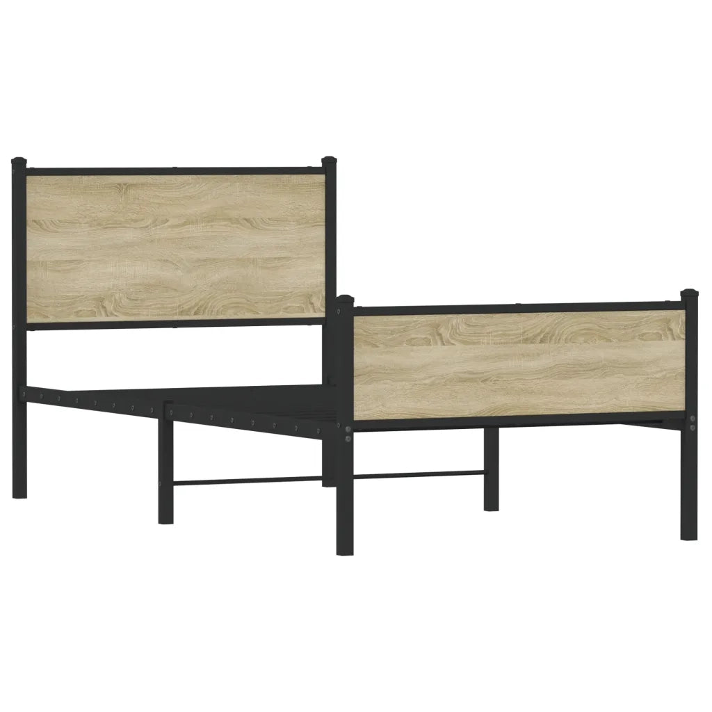 Giroletto senza Materaso in Metallo Rovere Sonoma 75x190 cm 4007894