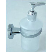 Trade Shop - Dispenser Per Sapone Liquido Acciaio Vetro Fissaggio A Parete Portasapone 52437a -