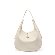 Borsa a mano da donna in vera pelle, colore bianco.