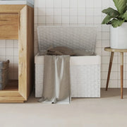 Cesto Portabiancheria Coperchio Bianco 55,5x35x34 cm Polyrattancod mxl 85655