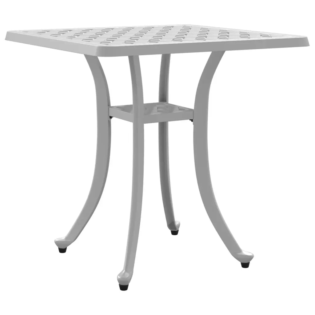 Tavolo da Giardino | Tavolino da esterno Bianco 53x53x53 cm in Alluminio Pressofuso