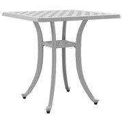 Tavolo da Giardino | Tavolino da esterno Bianco 53x53x53 cm in Alluminio Pressofuso