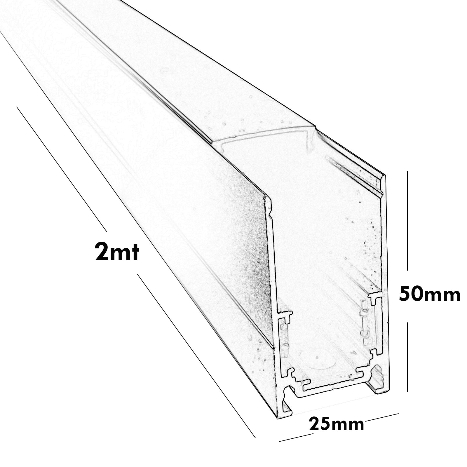 Binario magnetico elettrificato nero supporto luci soffitto parete fari faretti LED track 48V 2mt