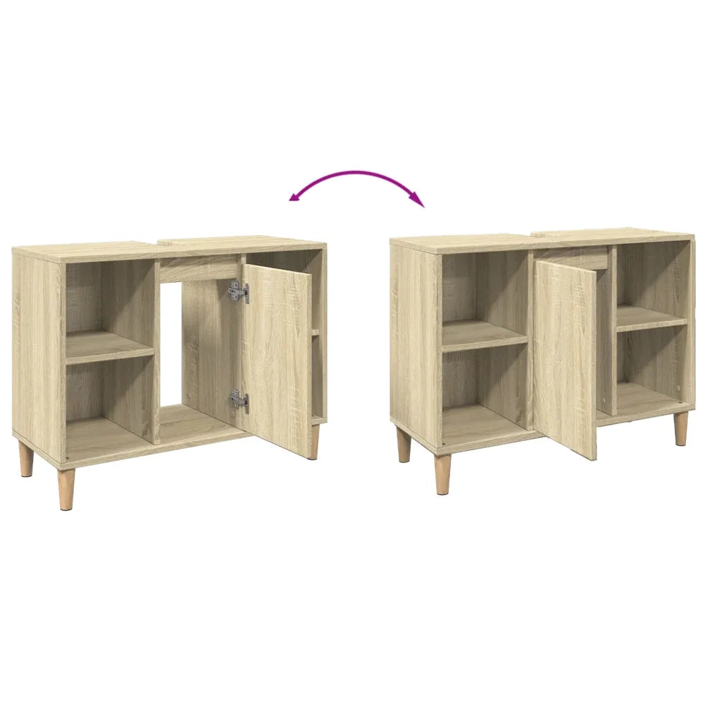 Mobile da Bagno Rovere Sonoma 80x33x60 cm in Legno Multistrato 857131