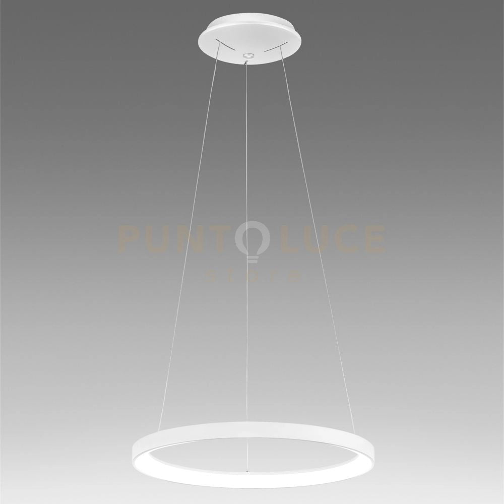 KRIZIA S/M SOSPENSIONE COLORE BIANCO A LED 3000K 2900LM 50W DIMMERABILE IN ALLUMINIO D.58CM
