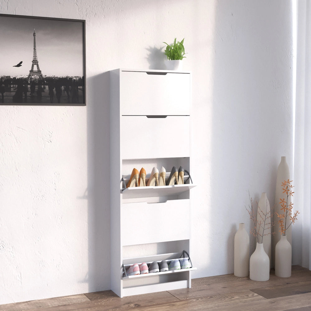 Vicco Scarpiera da ingresso Bianco 22 x 169 cm 5 scomparti
