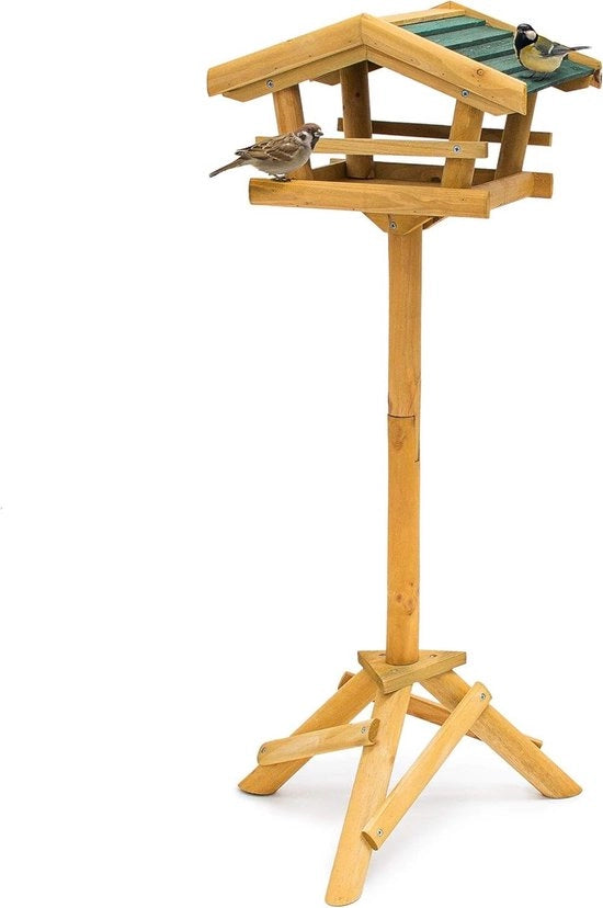 Casa alimentatore per uccelli in piedi 100 x 37 x 43 cm - casa per uccelli in legno per uccelli della casa - decorazione naturale per giardino Casa per uccelli in piedi