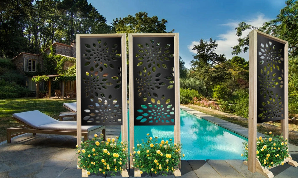 FIREWORKS - Separè - Paravento modulabile - 70x190cm - in Legno e PVC Colore: nero