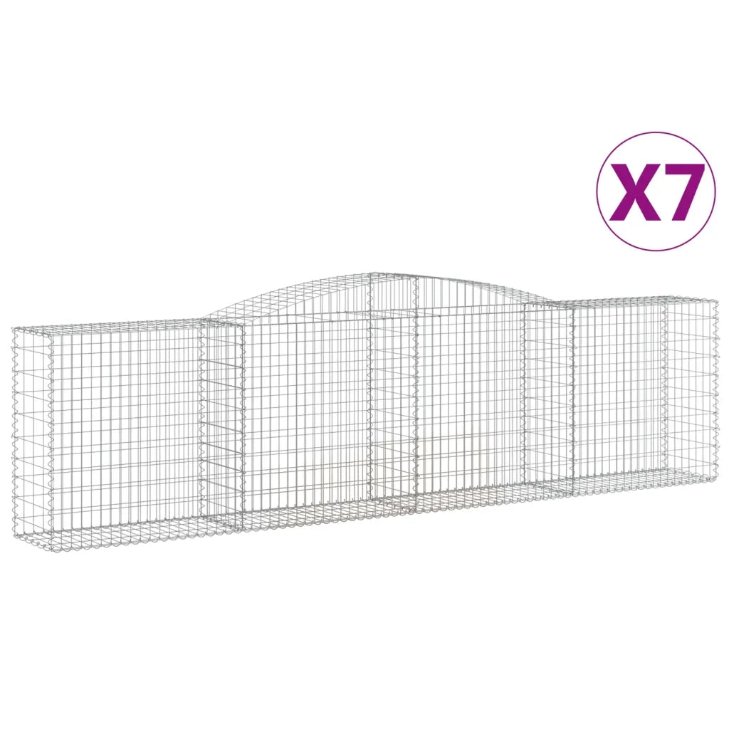 Cesti Gabbioni ad Arco 7 pz 400x50x100/120 cm Ferro Zincato 3147001