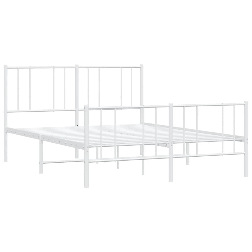 Giroletto con Testiera e Pediera Metallo Bianco 160x200 cmcod mxl 128432