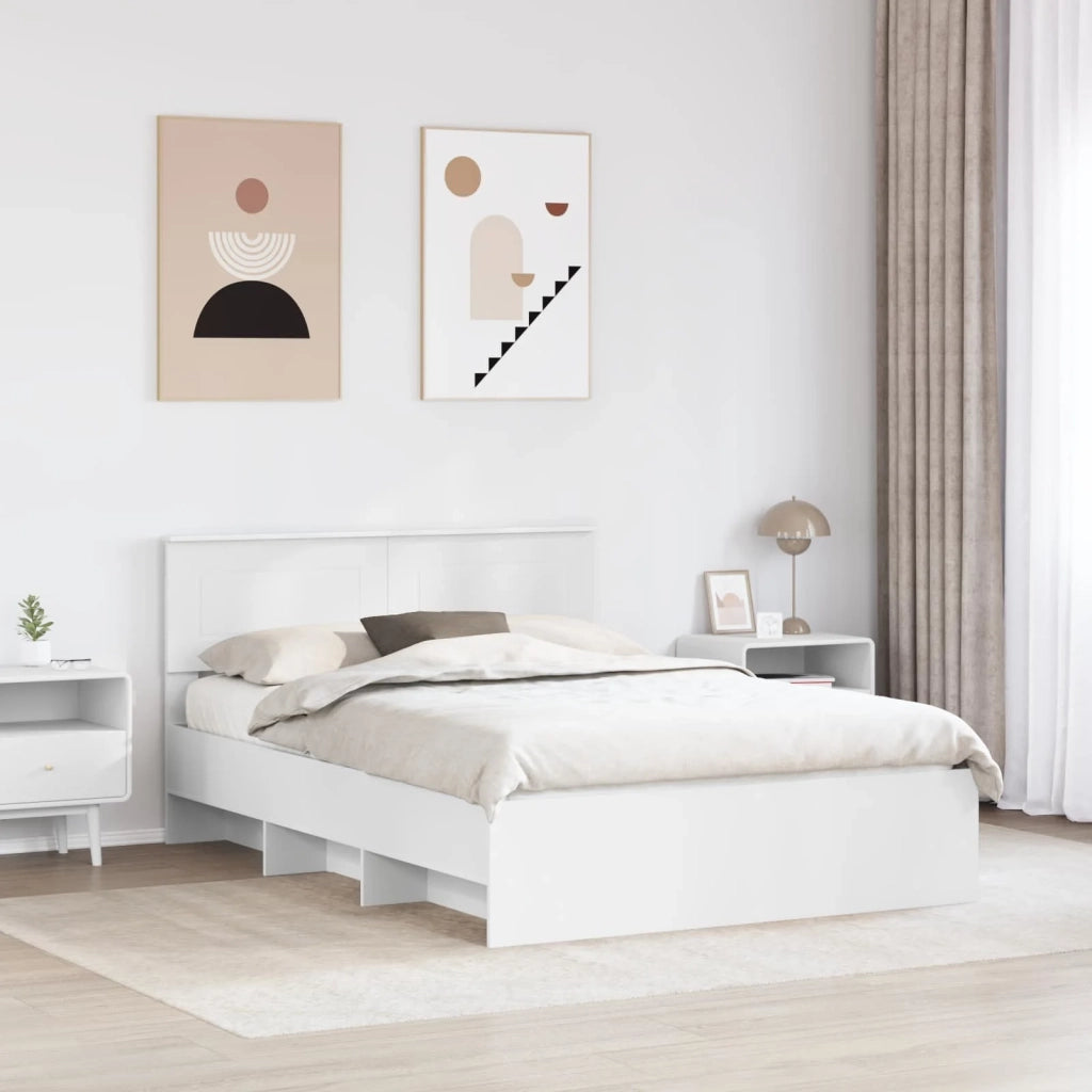 Struttura del letto Bianco 160 x 200 cm Legno multistrato