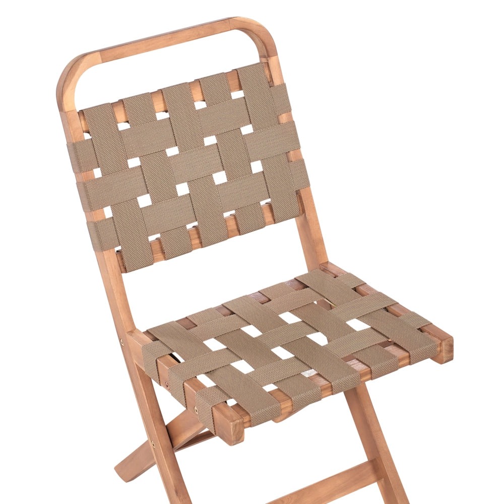 Set da balcone 3 pezzi marrone in legno di acacia massiccio certificato 2 sedie e tavolo da tè pieghevole a doghe