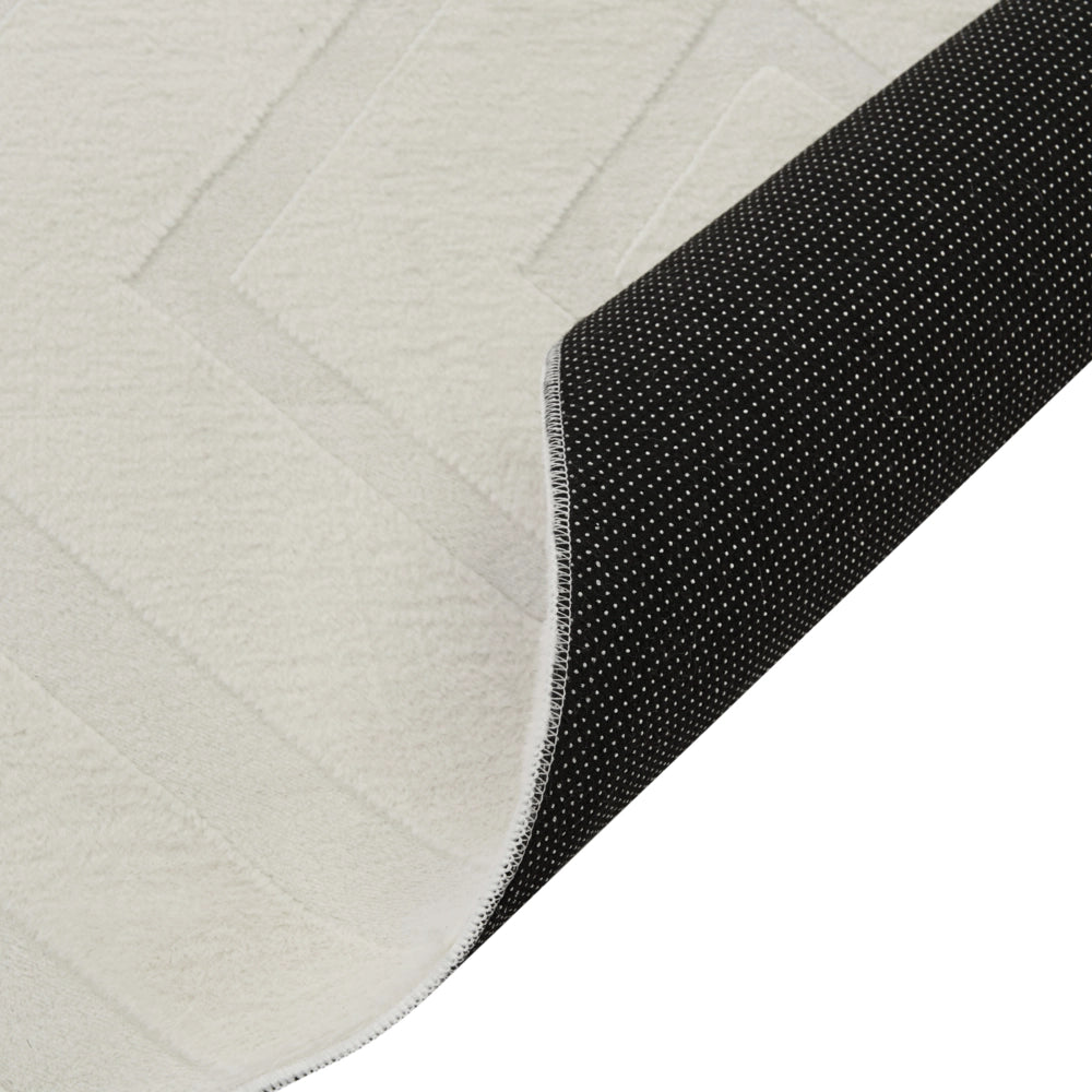 Tappeto in tessuto bianco sporco 160 x 230 cm jacquard forma rettangolare tappeto decorativo