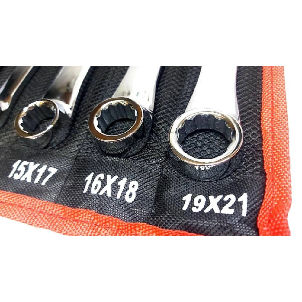 Trade Shop - Set 6 Pz Chiavi Inglesi Extra Lungo Double Chiavi Poligonali Da 8mm-21mm Metrico -