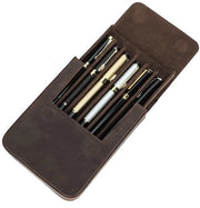 Portatile per pennarelli in pelle per 6 pennarelli con chiusura magnetica nascosta e design di cassetta per penne
