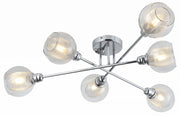 Lampadario Candellux Dixi 36-61362 6xE14 cromo vetro trasparente