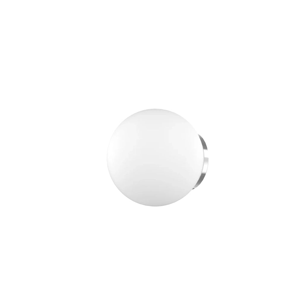 Applique Contemporanea Mars Metallo Cromo Vetro Bianco 1 Luce E27