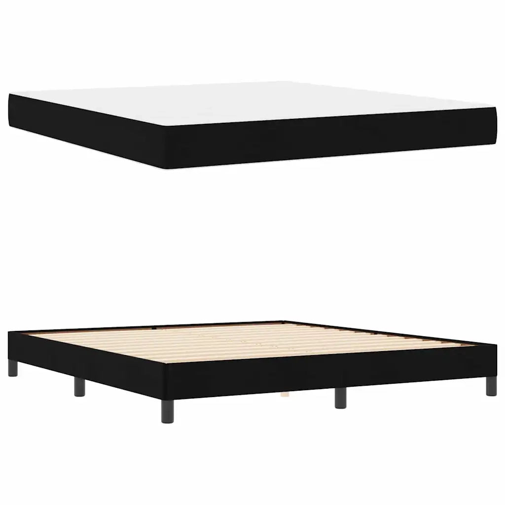 vidaXL Letto a molle con materasso Nero 180 x 200 cm Tessuto