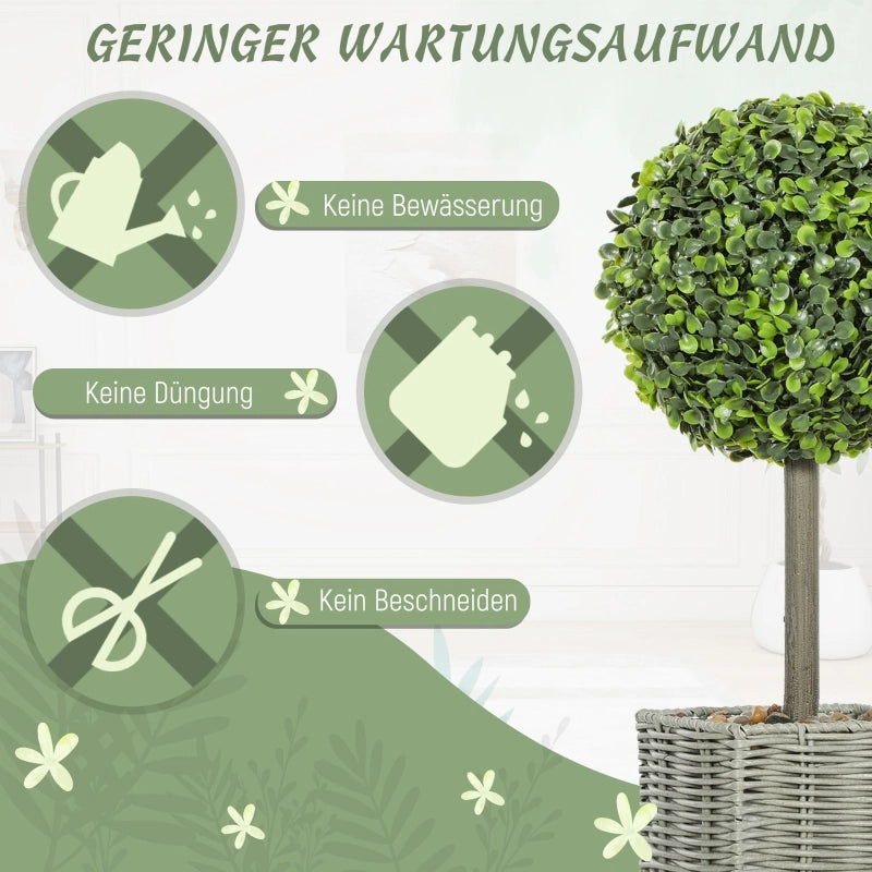 PIANTE ARTIFICIALI Set da 2 pezzi bosso UV 50 cm verde