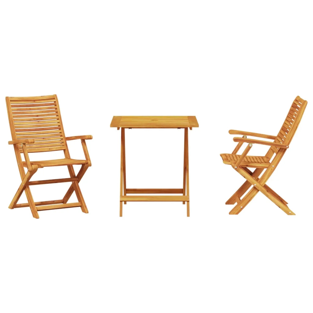 Set Bistro Pieghevole 3 pcs Marrone Legno di Acacia Massello 3375697