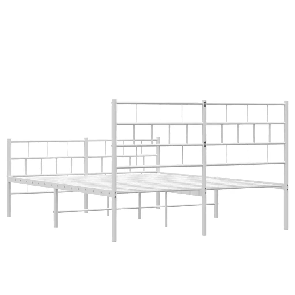 Giroletto con Testiera e Pediera-Struttura Letto Metallo Bianco 120x200 cm 721238