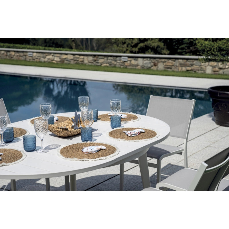 Tavolo Tropea ø120/170 Alluminio Bianco Moia