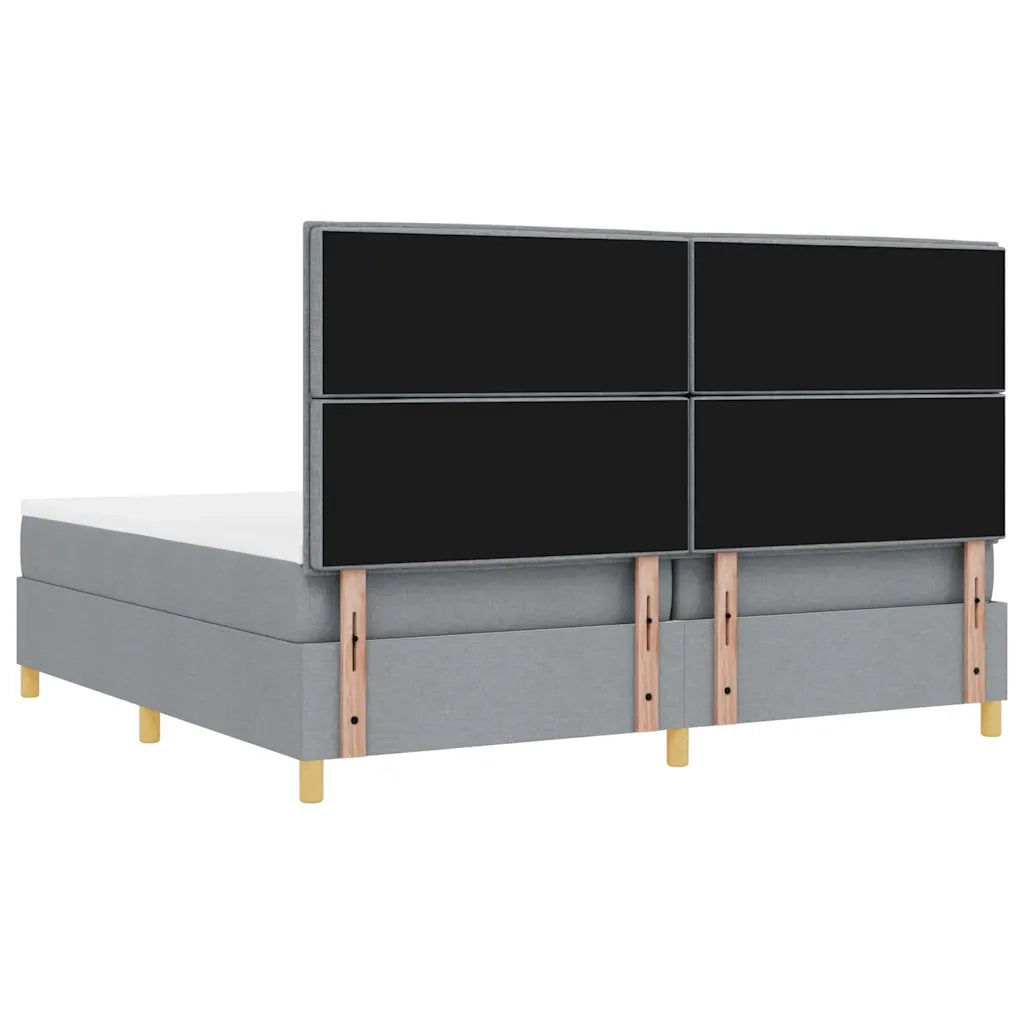 Letto a Sorgente LED Grigio chiaro 200 x 200 cm Tessuto 3343047
