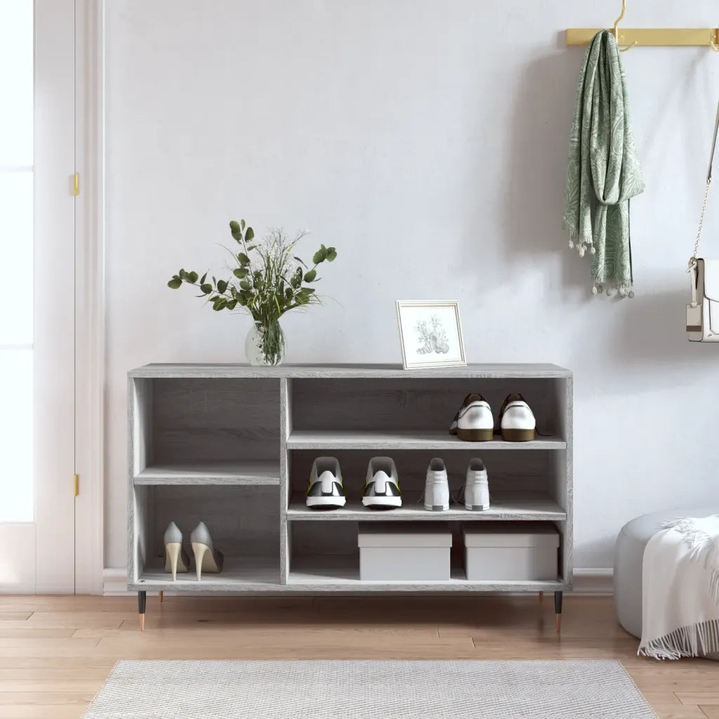 Scarpiera | Mobile per scarpe Grigio Sonoma 102x36x60 cm in Legno Multistrato