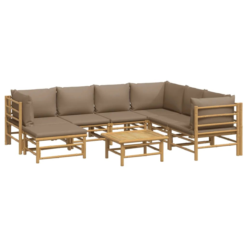 Set Salotto da Giardino 8pz con Cuscini Tortora BambÃ¹