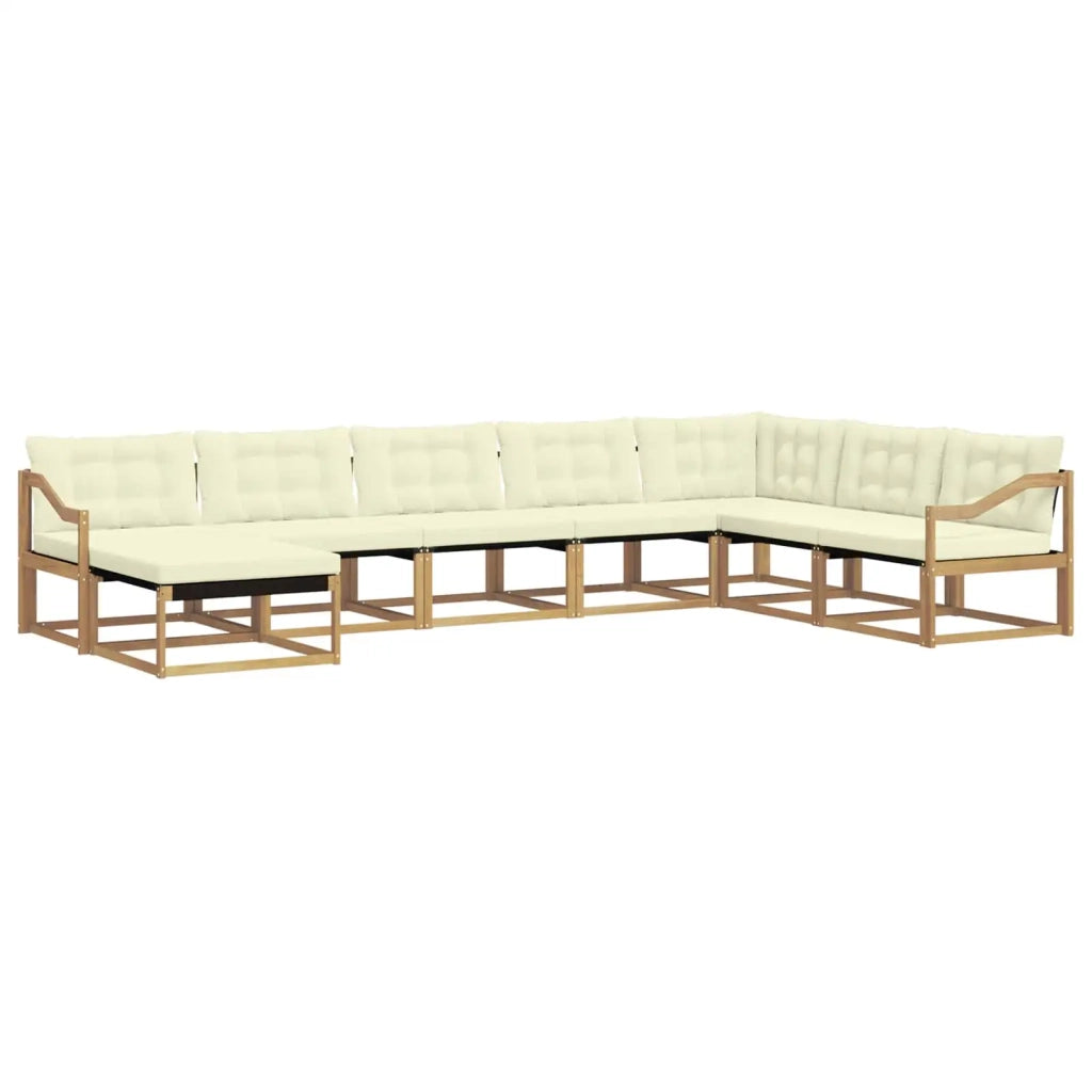 Set di divani da esterno 8 pz Bianco e Crema 3388980