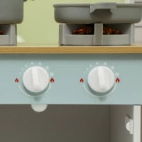 Cucina Giocattolo per Bambini 3+ Anni in Legno, Fornello Interattivo, Forno e Macchina Caffè, Bianco