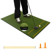 Tappeto golf con 2 punte da golf 2 aste di allineamento 6 fori preforati per le punte, Tappeto in erba sintetica 152x92x2cm-Golf