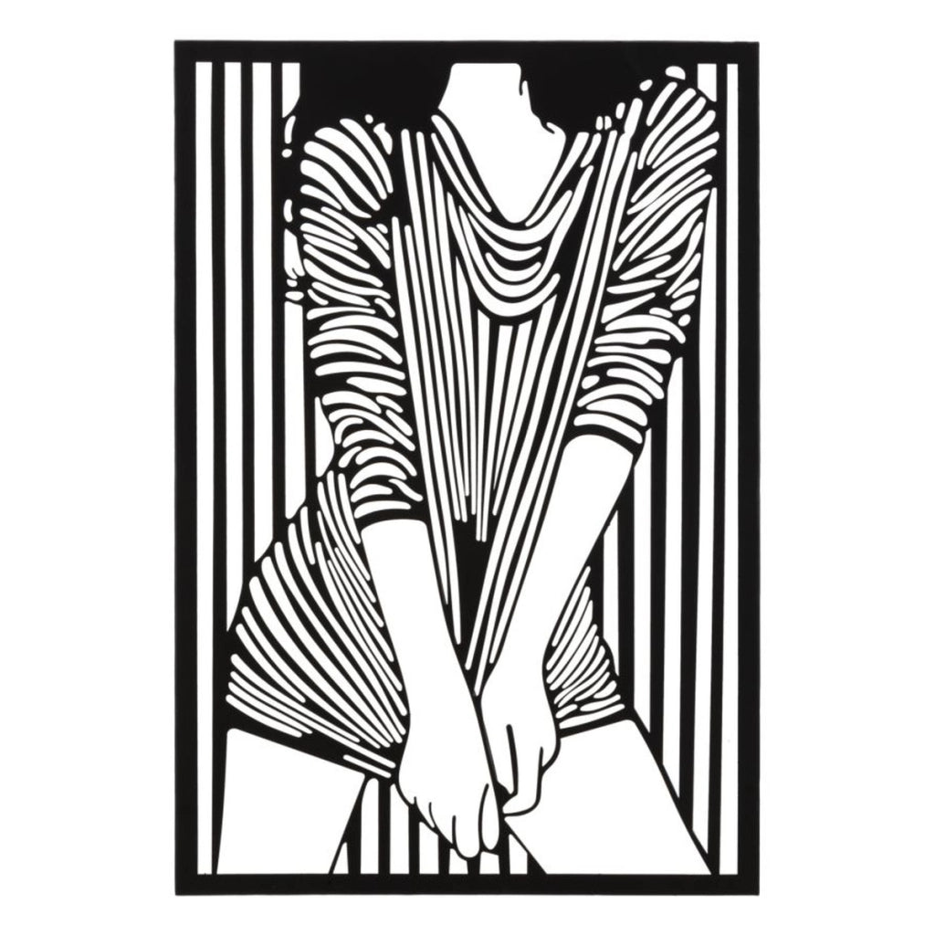 Decorazione in Metallo Corpi 2, Nero, Metallo, 40x1,3x60 cm