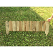 Bordura giardino in legno 20 pezzi totali 24 metri, steccato decorativo altezza 30/45 cm lunghezza 120 cm - Esterni da Vivere