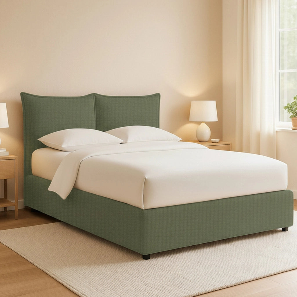 Penzance, Letto Piazza e Mezza Sfoderabile Made in Italy, Verde